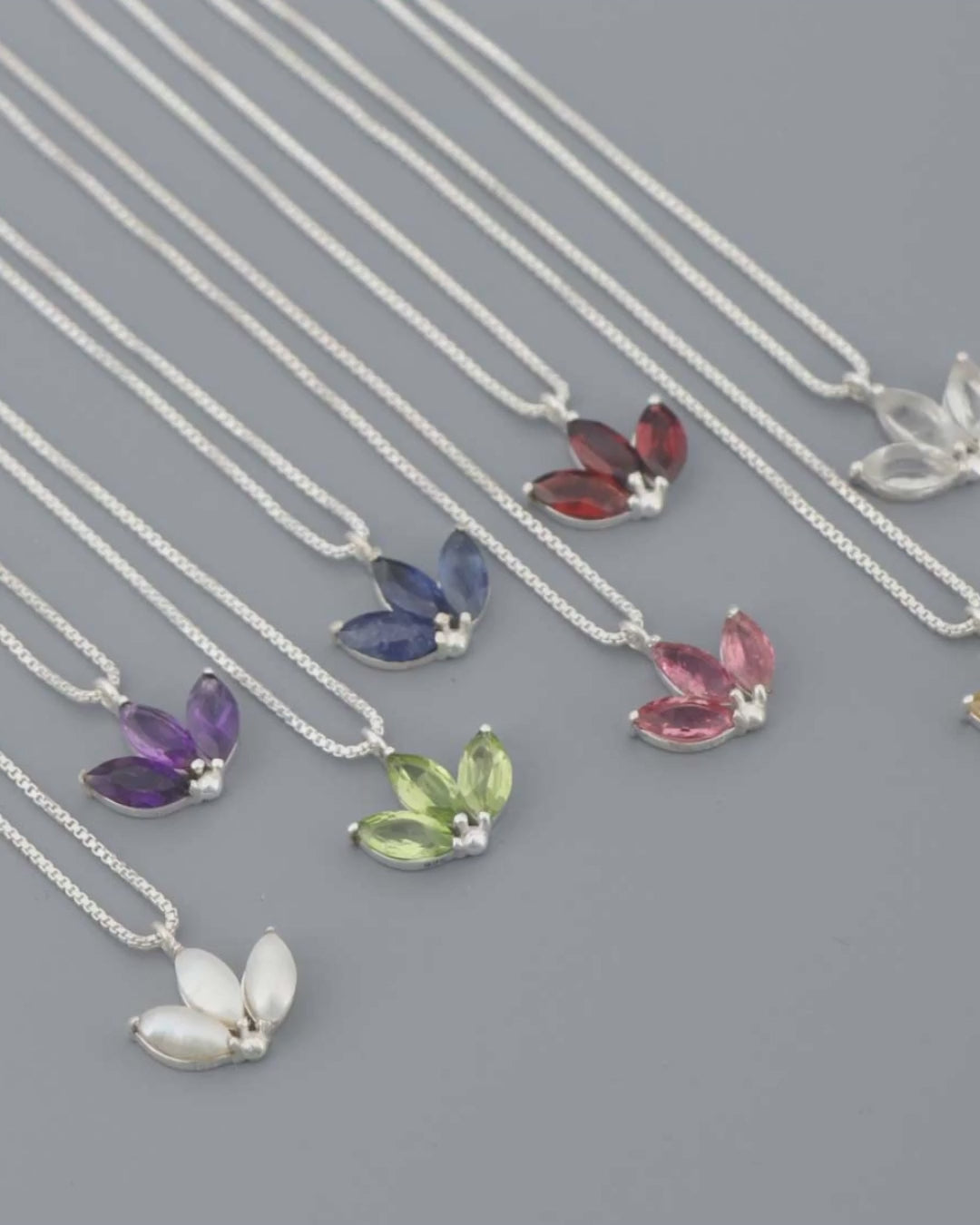 Dainty Flower Birthstone Necklace
