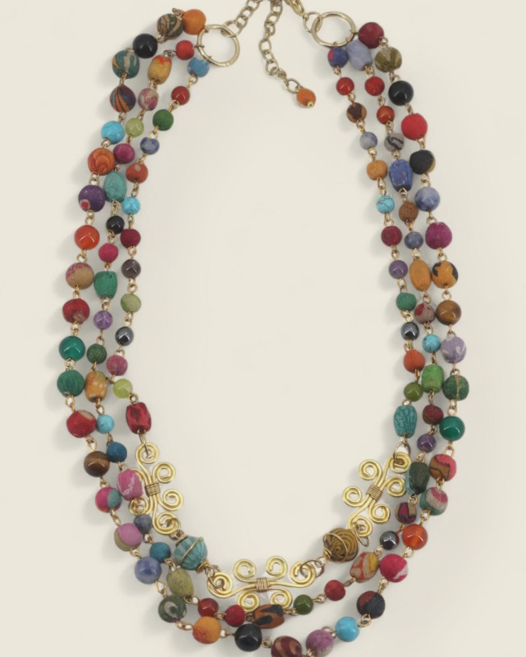Spiral Brass Kantha Necklace