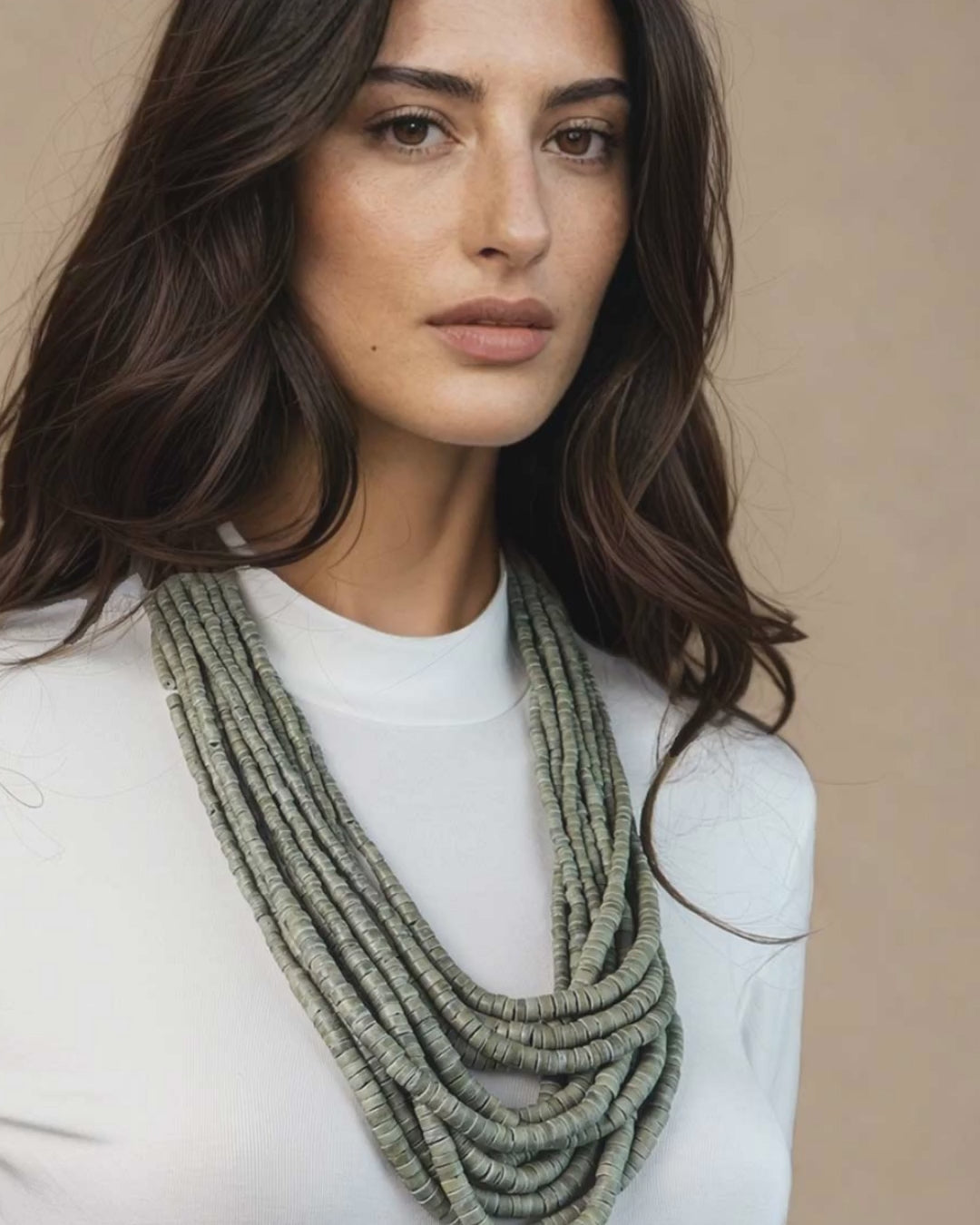 Layered Coconut Bead Necklace