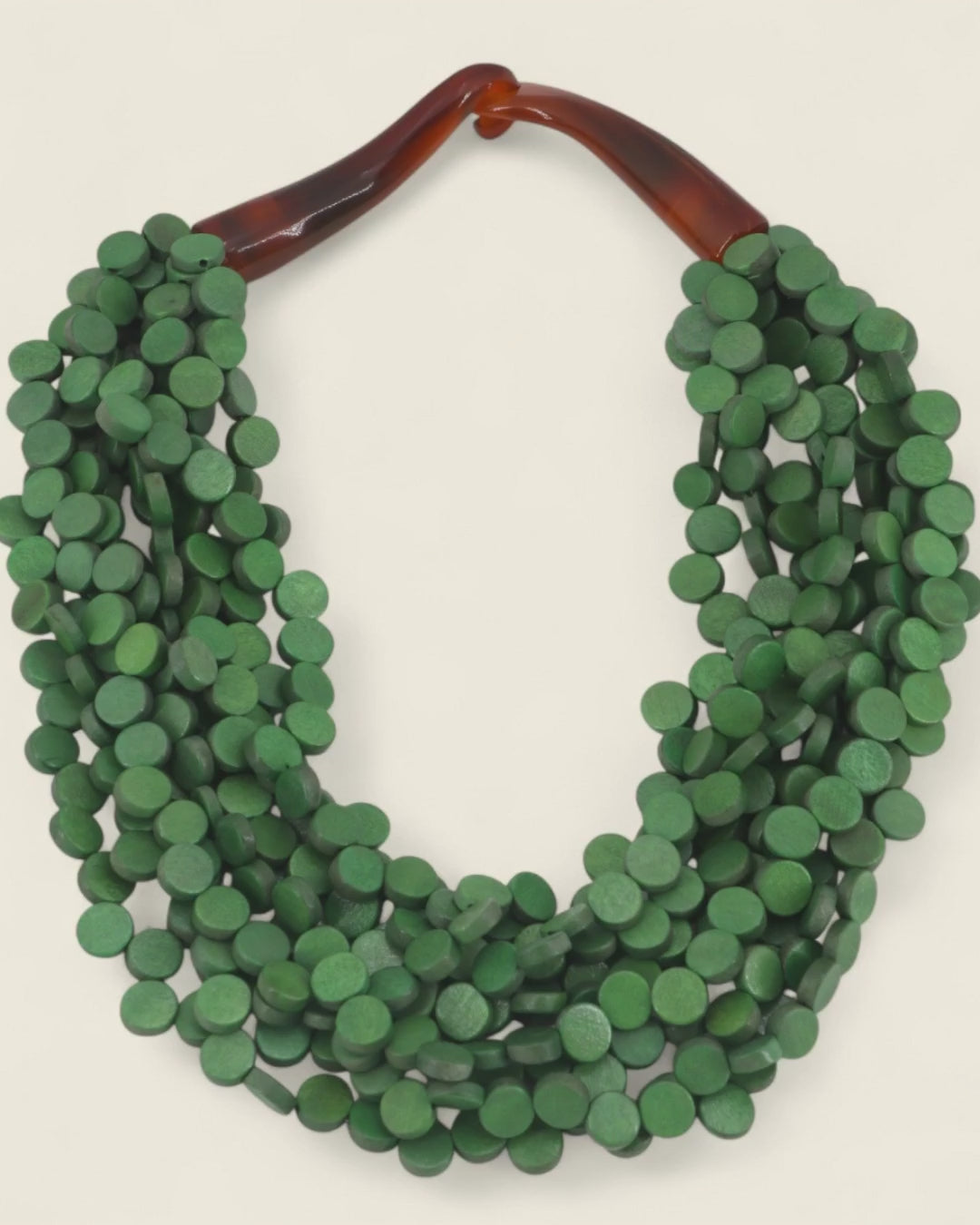 Twisted Green Wood Necklace
