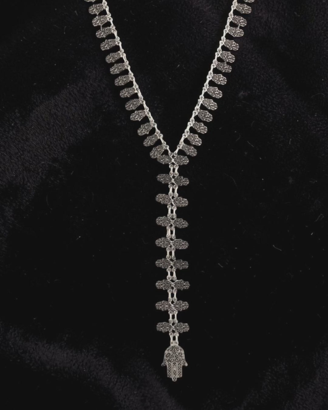 Lariat Hamsa Statement Necklace