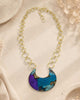 Brass Crescent Pendant Necklace