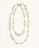 Brass Link Geometry Wrap Necklace