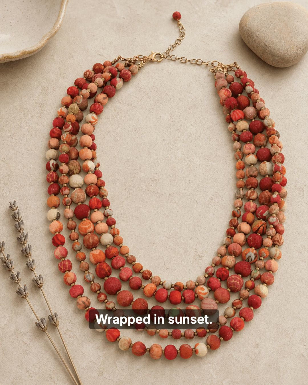 Kantha Five-Strand Layered Necklace