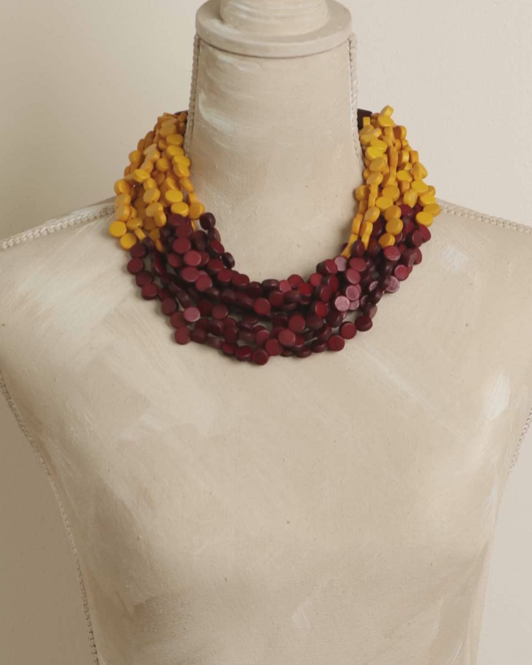 Sunset Flame Twist Disc Necklace