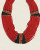 Red Black Beaded Statement Necklace