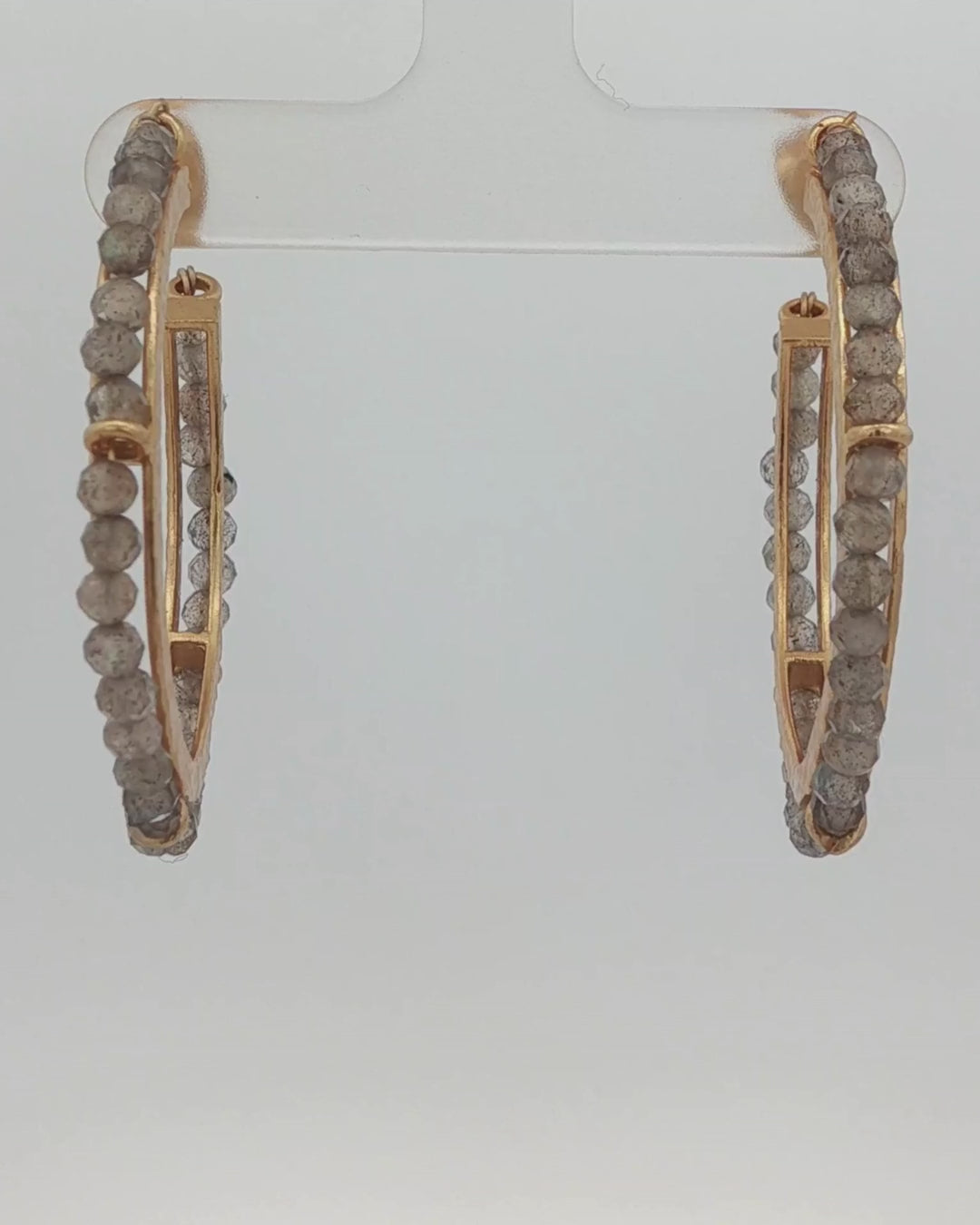 Handcrafted labradorite and gold earrings