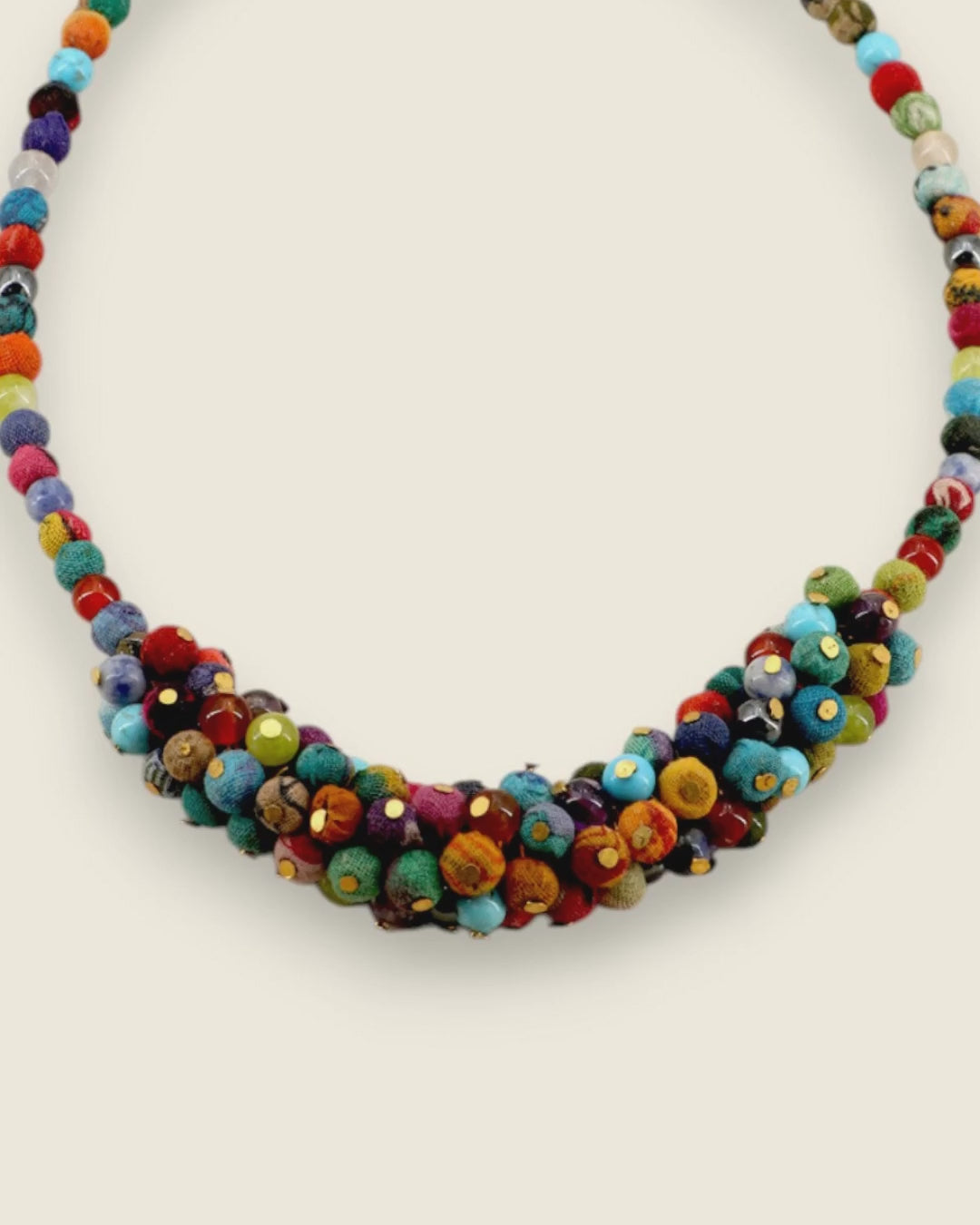 Multicolor Gemstone Cluster Necklace