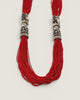 Red Beaded Elephant Necklace