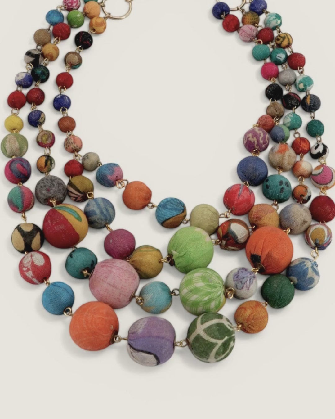 Kantha Textile Statement Necklace