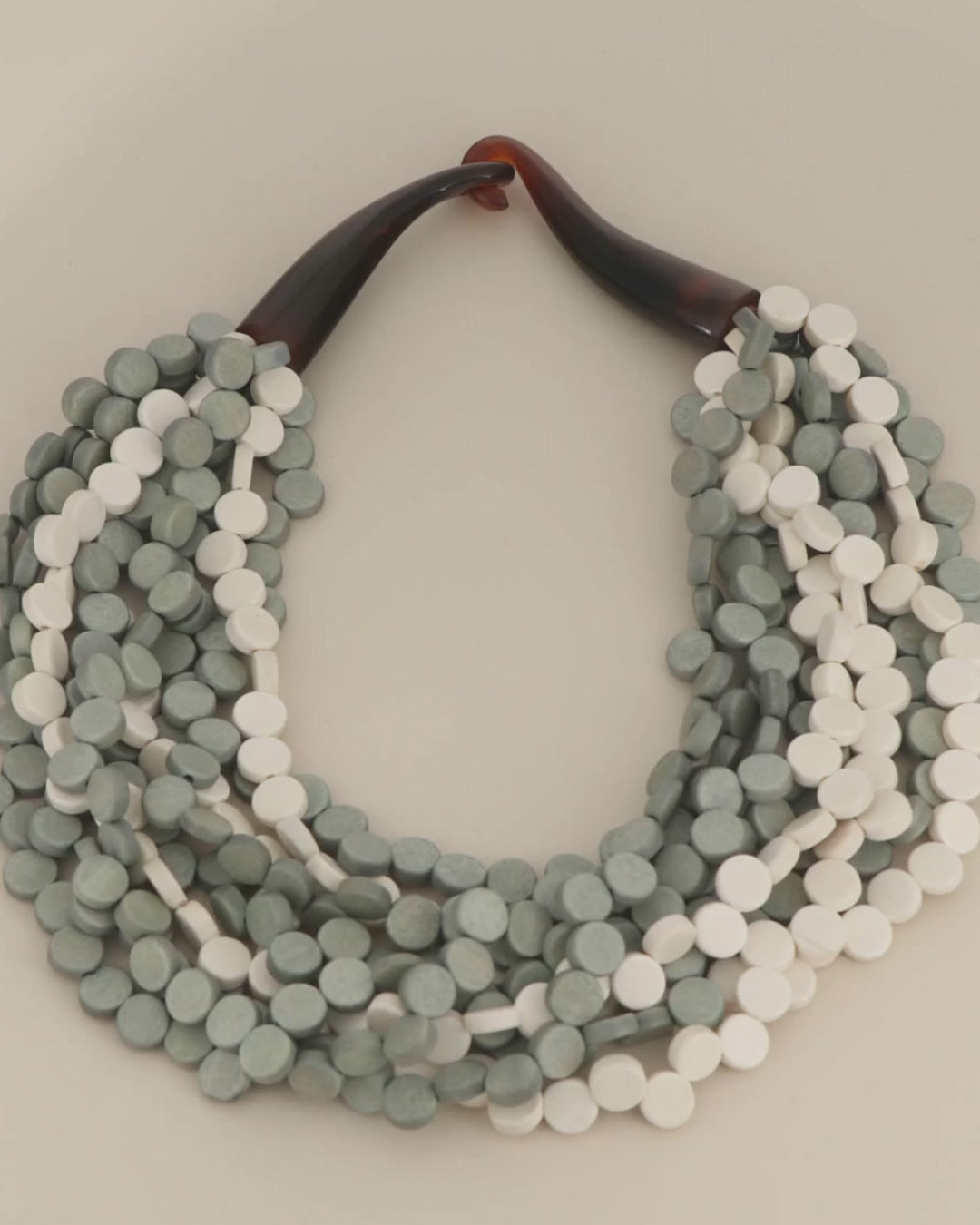 Grey Cream Layered Necklace