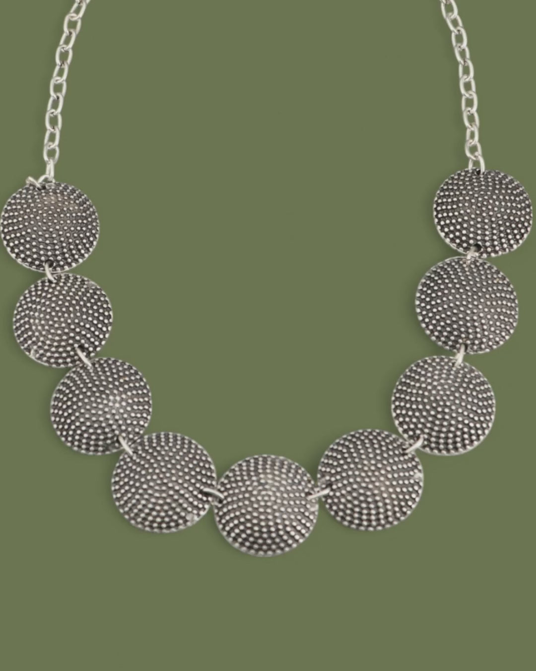 Textured Dome Disc Necklace