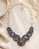 Purple Blue Patina Brass Necklace