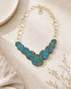 Blue Patina Brass Statement Necklace