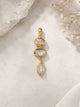 Triple Herkimer Quartz Gold Pendant