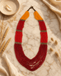 Sunrise Statement Beaded Necklace — necklaces, editorial marble warm lifestyle photo