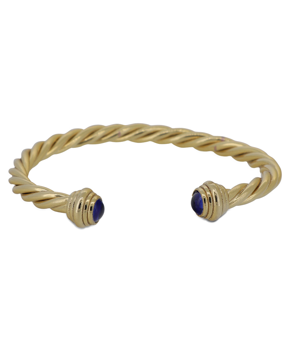 Blue bead twist bracelet