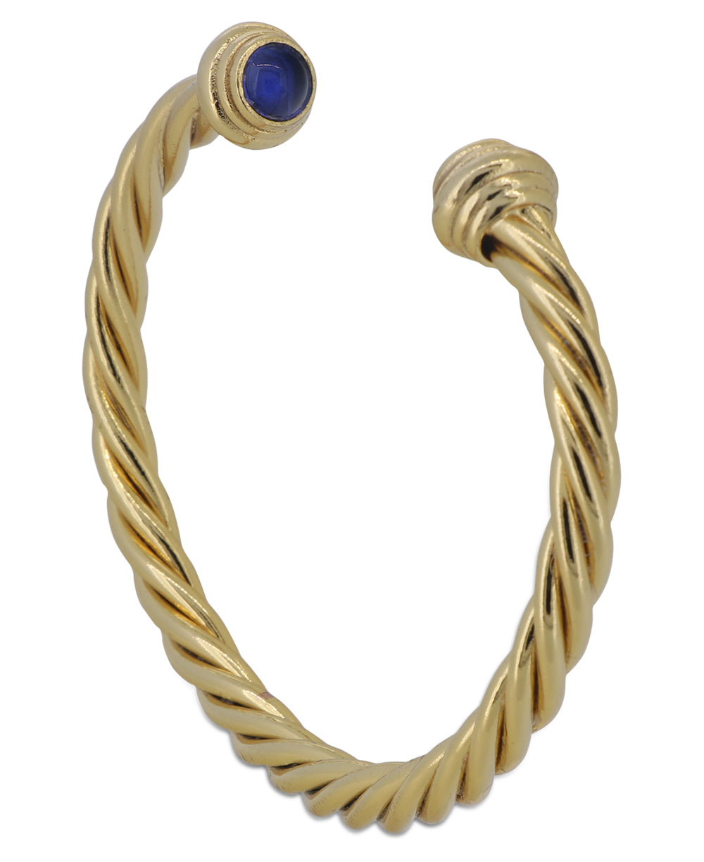Twisted Rope Design blue bead bracelet