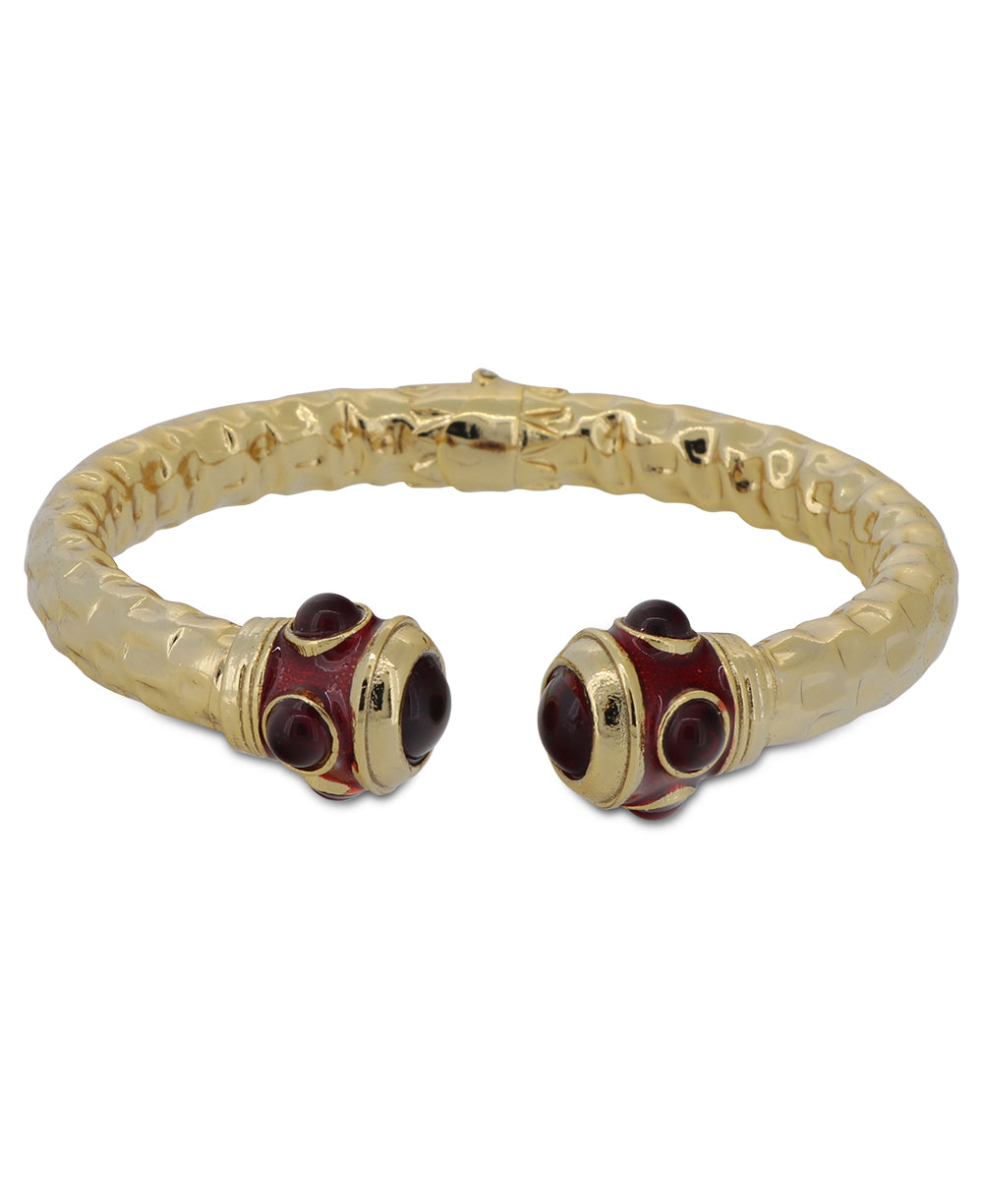 Gold Plate Twisted Red agate bracelet