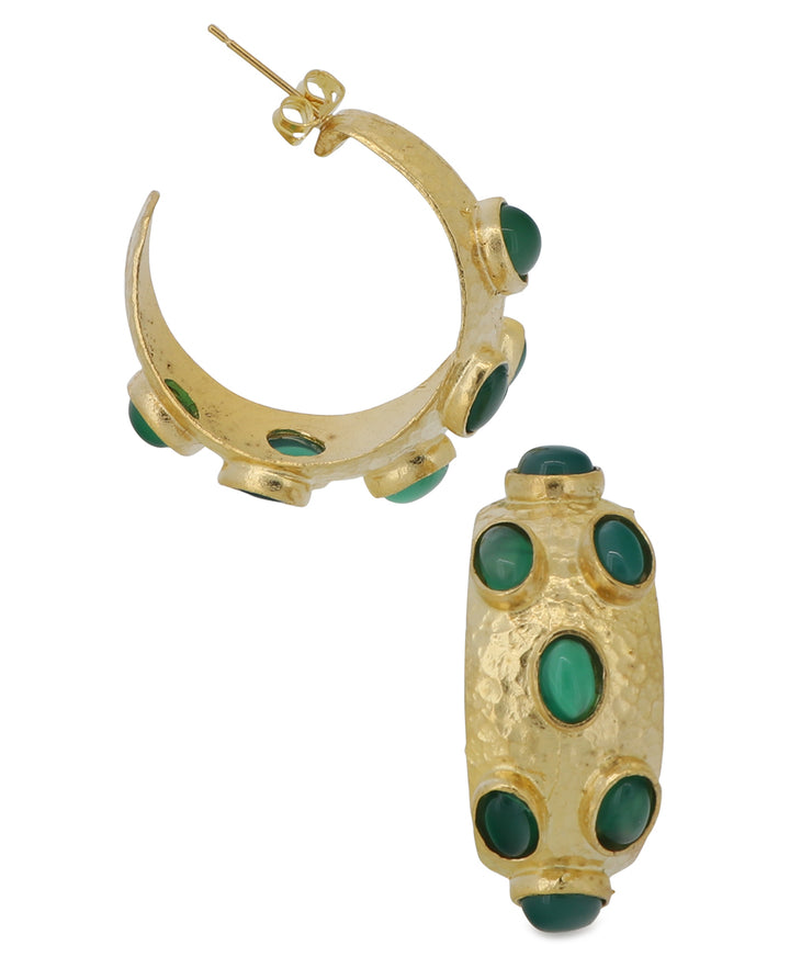 Green Agate Stone Earrings