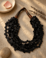 Twisted Multi-Strand Black-Brown Necklace — necklaces, vibey closeup lifestyle photo