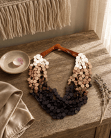 Twisted Multi-Strand Warm Tones Necklace — necklaces, editorial wood lifestyle photo