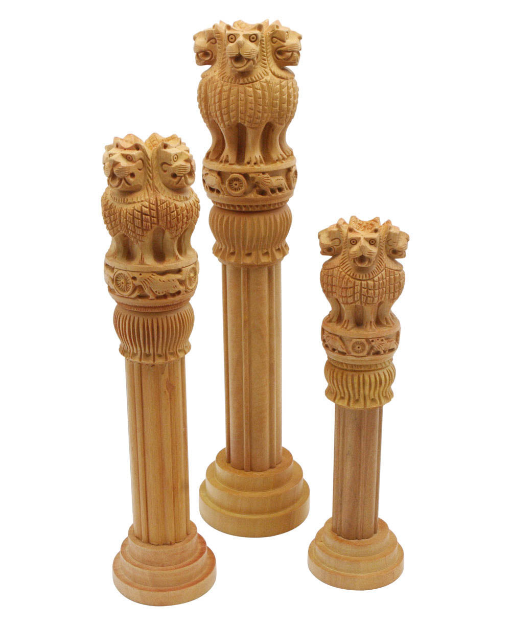 Ashoka Pillars Wood Sculptures