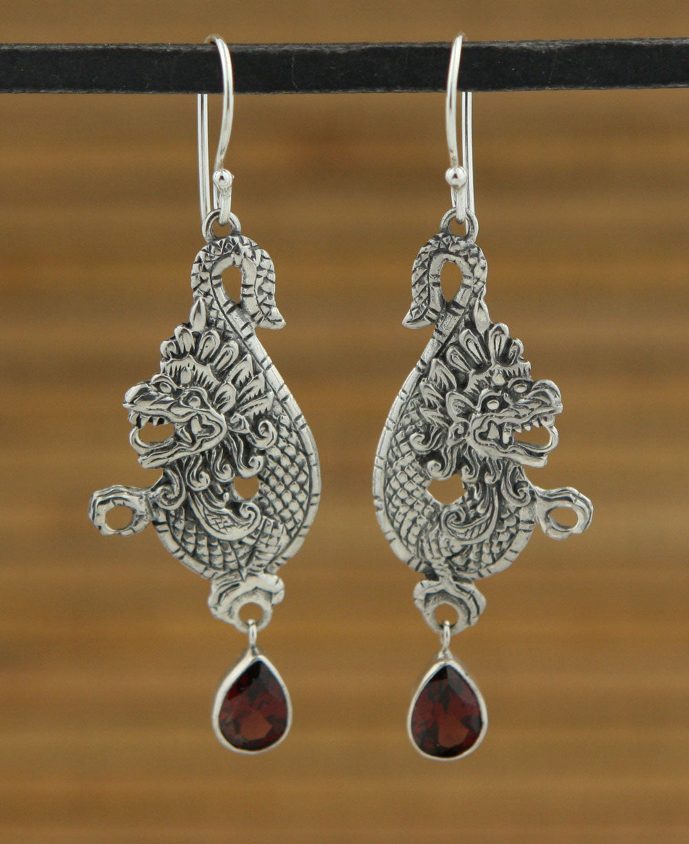 Garnet Dragon Earrings