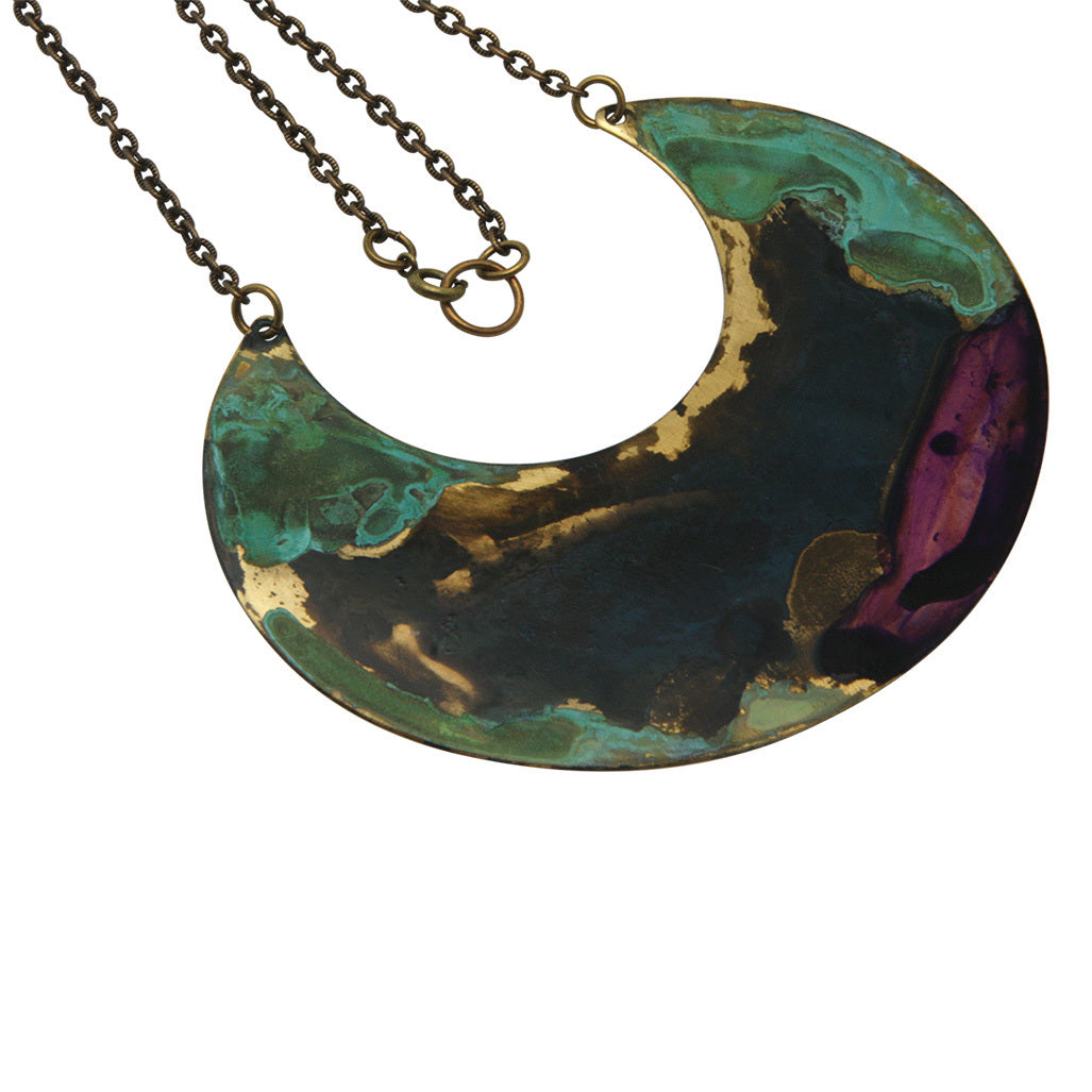 Patina Crescent Necklace