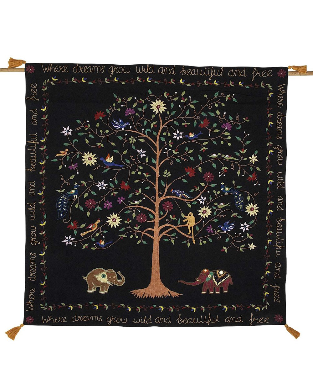Embroidered Tree of Life Hanging