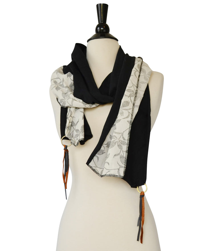 Floral Leather Scarf