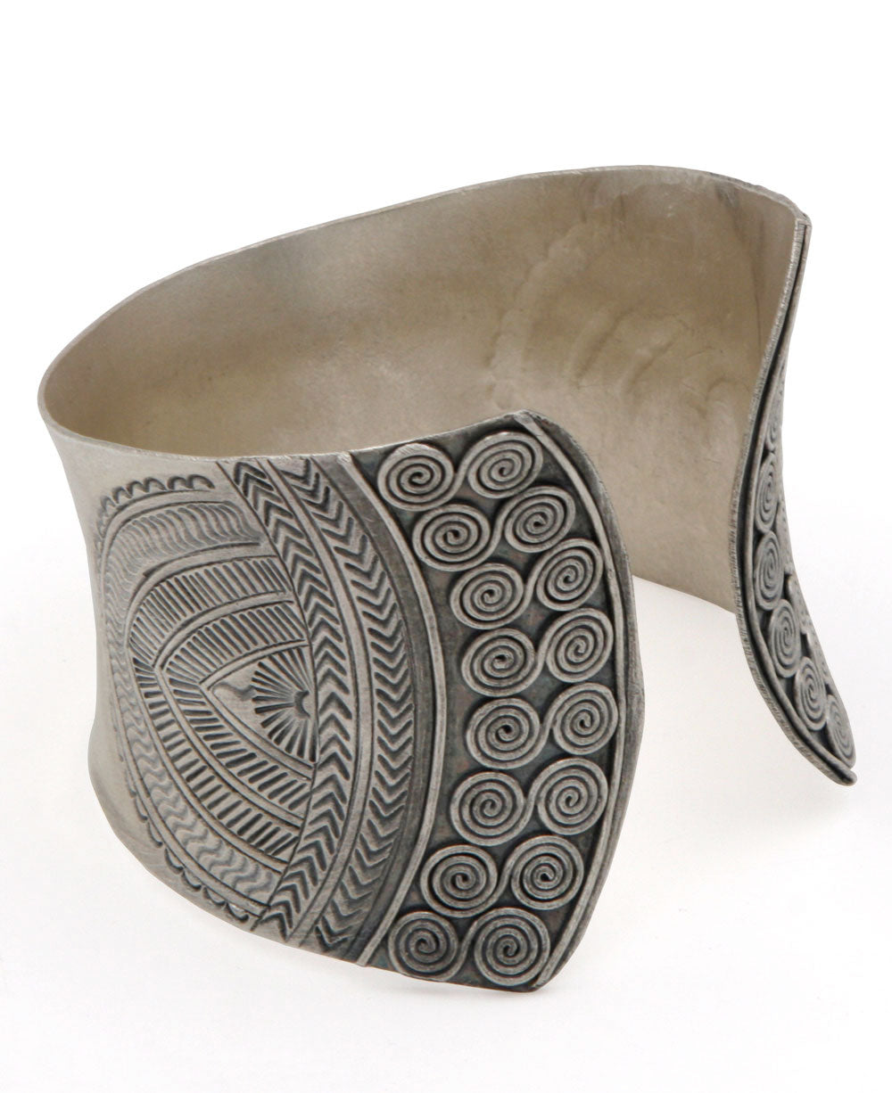 Etched Hill Tribe Cuff Bracelet
