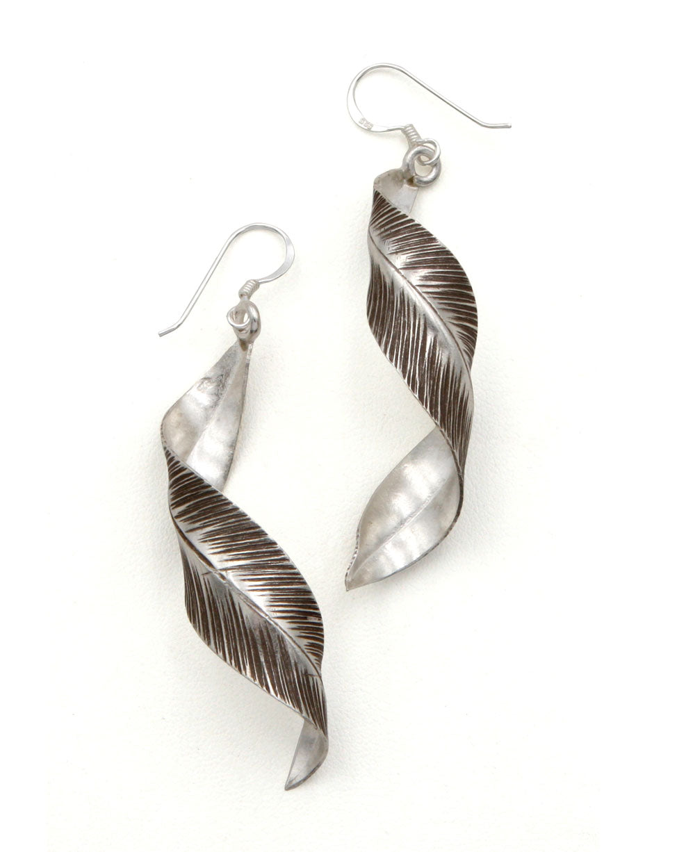 Spiraling Leaf Earrings
