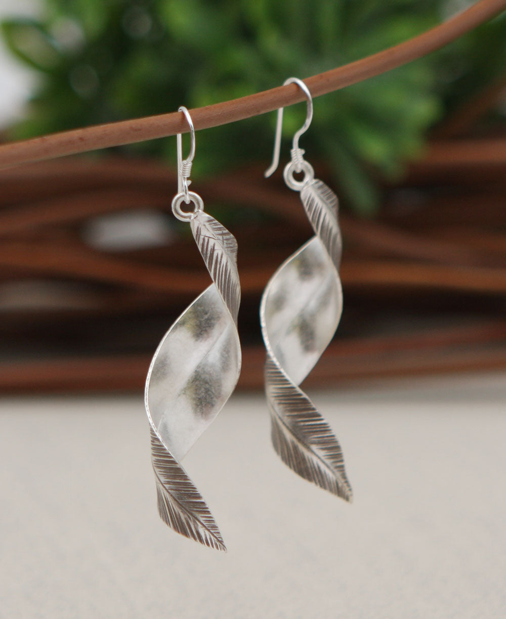 Spiraling Leaf Earrings