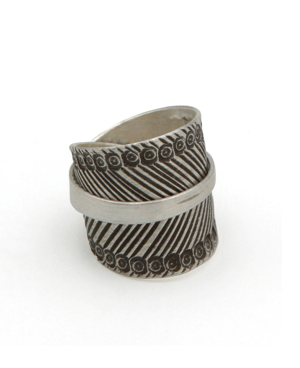 Hill Tribe Silver Banded Chevron Ring, Laos – Cultural Elements