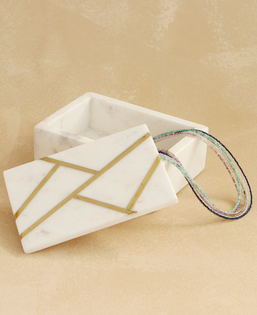 Geometric Brass Jewelry Box