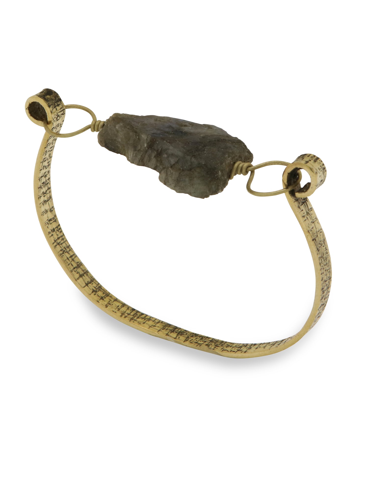 Labradorite Brass Bracelet