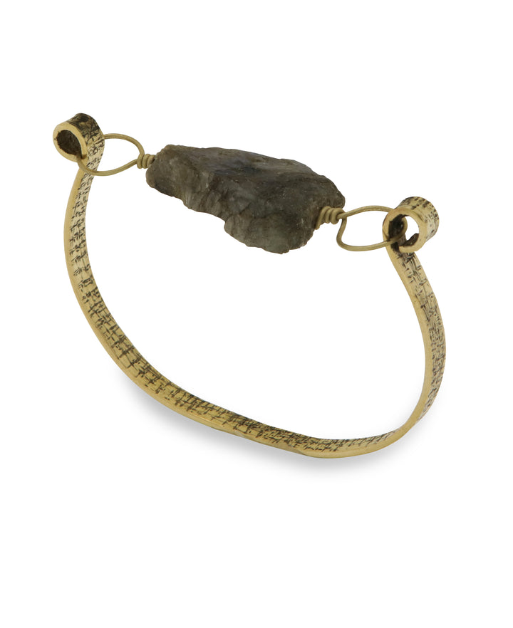 Labradorite Brass Bracelet