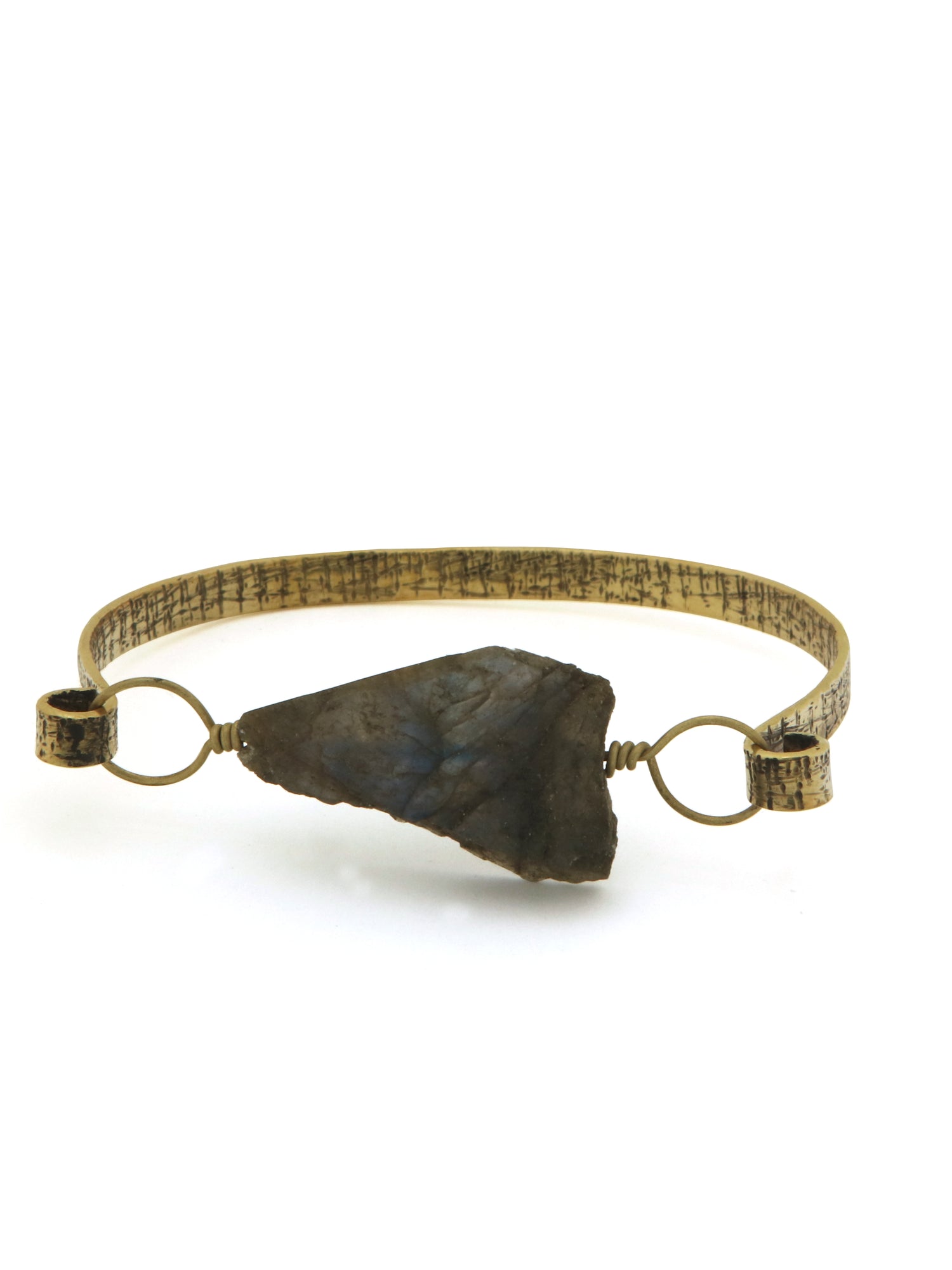 Labradorite Brass Bracelet