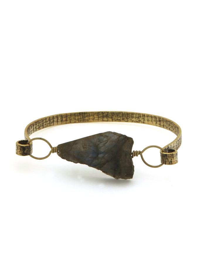 Labradorite Brass Bracelet