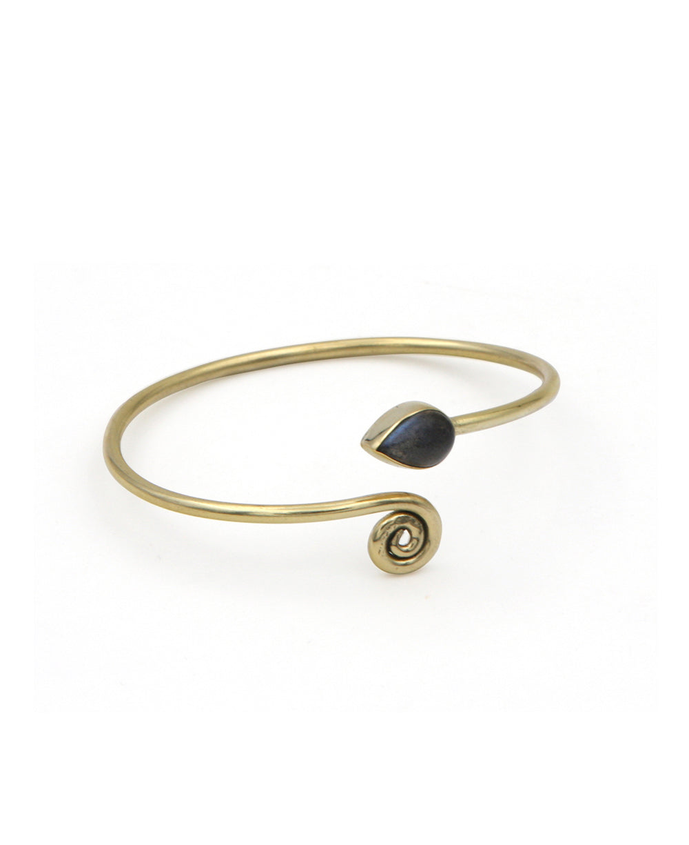 Labradorite Brass Bracelet