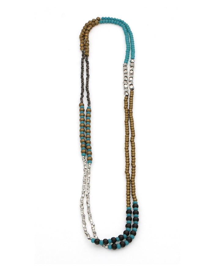Glittering Geometric Bead Necklace, India