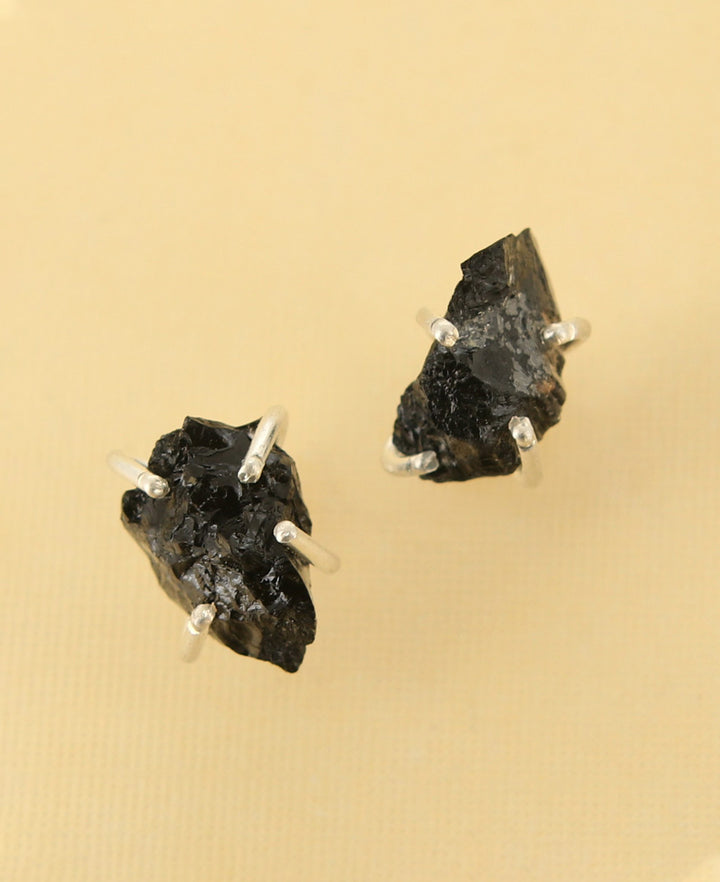 Black Tourmaline Stud Earrings