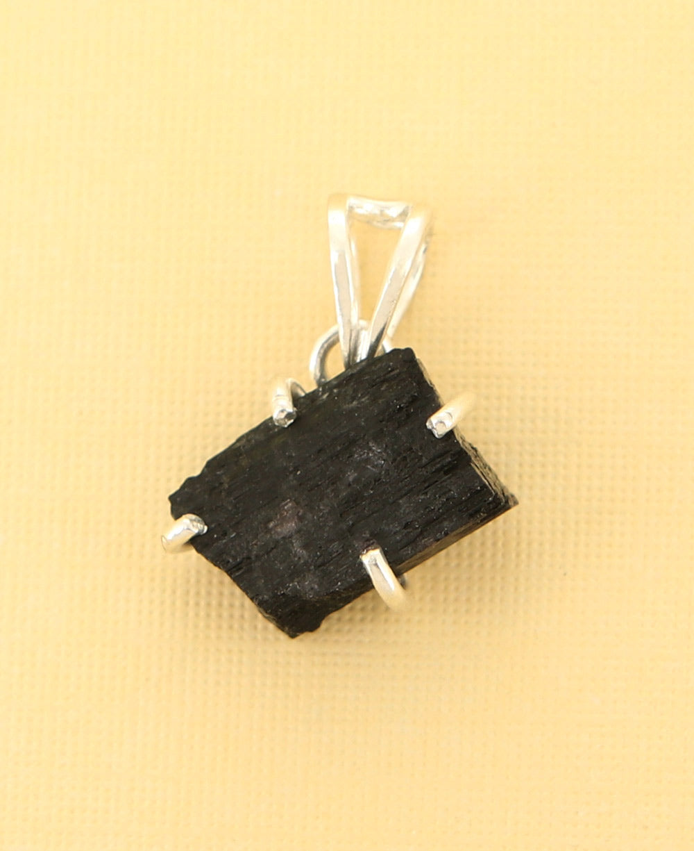 Raw Cut Black Tourmaline Pendant