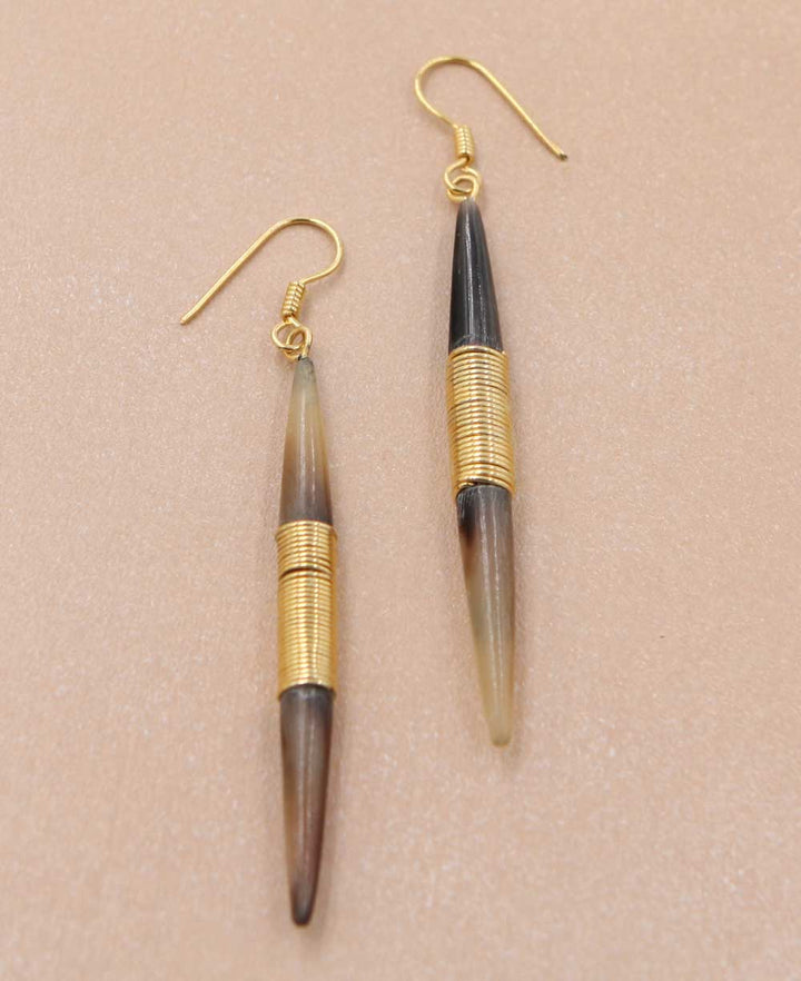 Brass Wire Spike Earrings