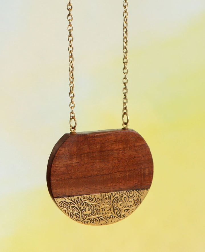 Wood Medallion Necklace