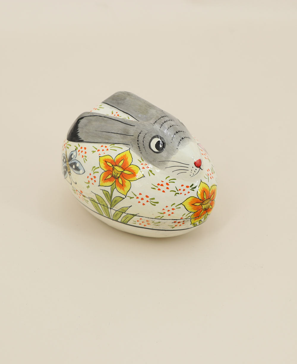Fairtrade Floral Colorful Rabbit Trinket Box