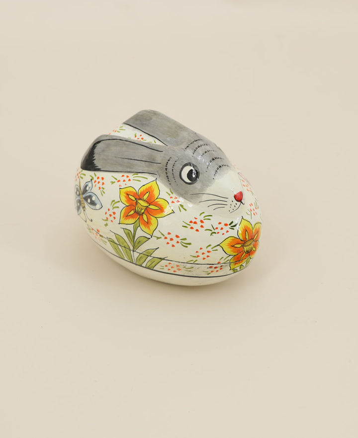 Fairtrade Floral Colorful Rabbit Trinket Box