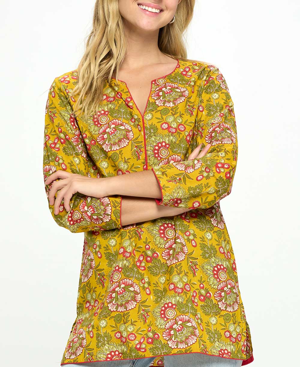 yellow tunic shirt