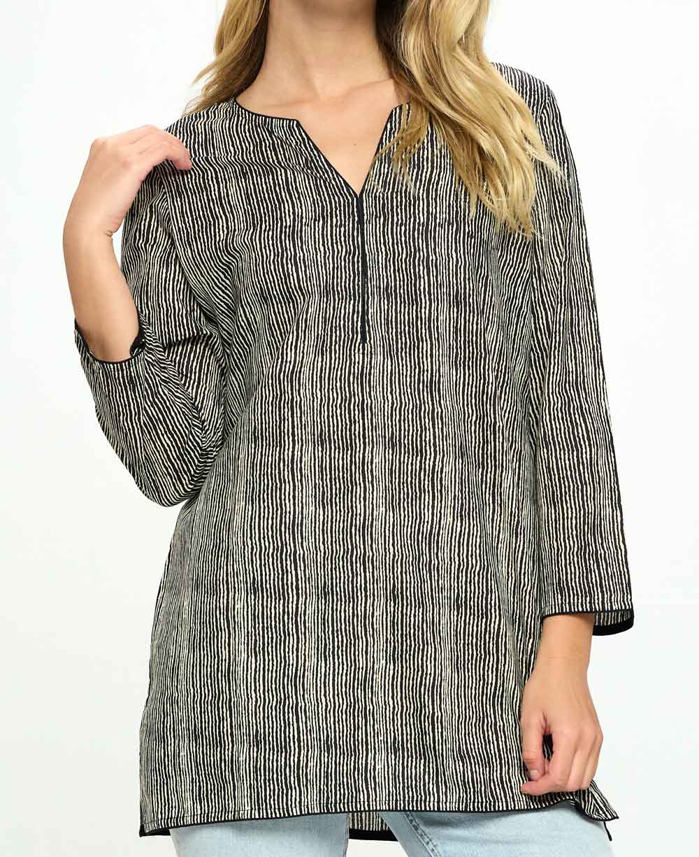 Wavy Strip Tunic Top